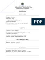 Plano de Aula de Função 1º Grau PIBID