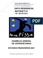 Conjunto Residencial Matisse P.H.: Asamblea General de Copropietarios Estados Financieros 2021