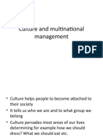 Culture and Multinational Management