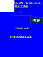 Introduction To Service Writing: by LT Col PR Pathiravithana PSC