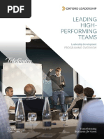 Leading High-Performing Teams: Programme Overview