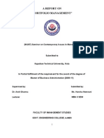 A Report On "Portfolio Management": Rajasthan T