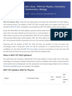 MHT Cet Syllabus 2021 (Out) - Pdfs For Physics, Chemistry, Mathematics, Biology