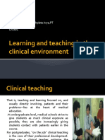 Learning and Teaching in The Clinical Environment