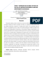 Indefensión Aprendida Y Depresión en Mujeres Víctimas de Violencia Conyugal en Los Centros de Mujeres Ixchen Del Departamento de Managua
