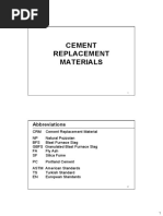 Cement Replacement Materials: Abbreviations