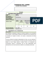 Programa de La Asignatura Sílabo de Fisica I