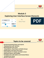 Exploring User Interface Screen Elements: By: Mitul Patel