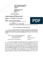 Arrêt CCJA N°219-2021 SOCIETE GENERALE BENIN VS CECO