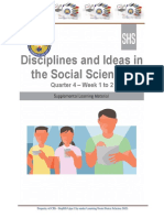 Disciplines and Ideas in The Social Sciences: Quarter 4 - Week 1 To 2