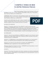 Contrato de Compra e Venda de Bem Imóvel À Vista Entre Pessoas Físicas