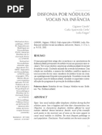 Disfonia Por Nódulos Vocais Na Infância: Resumo