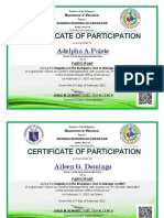 Certificate of Participation JHS