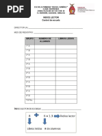 Indice Lector Control de Escuela Rafael Ramiresz