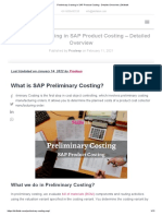 Preliminary Costing in SAP Product Costing - Detailed Overview - Skillstek