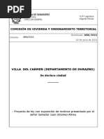 Proyecto de Ley Sobre Villa Del Carmen