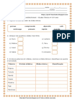 Atividades Assíncronas - Sílaba Tônica 4° e 5º Ano