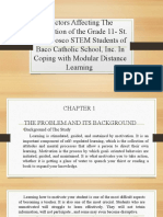 Factors Affecting The Motivation of The Grade 11-St. John Bosco STEM Students of Baco Catholic School, Inc. in Coping With Modular Distance Learning