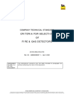 Criteria For Selection OF Fire & Gas Detectors: Company Technical Standard