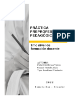 Práctica Preprofesional Pedagógica 7mo Nivel de Formación Docente