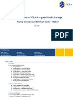 ICRA, Rating Transition & Default Study, FY2019