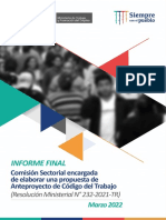 Informe Final Anteproyecto de Código de Trabajo - Laley