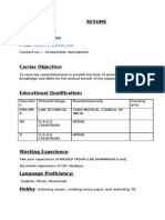 Resume Contact Detail