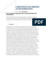 Causas Da Desistencia Das Meninas Nas Escolas Mocambicanas