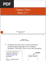 Chapter Three Basic C++: Mizan-Teppi University P.By Asres T