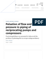 Pulsation of Flow and Pressure in Piping of Reciprocating Compressors