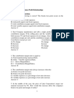 Chapter 6 Cost-Volume-Profit Relationships Multiple Choice Questions