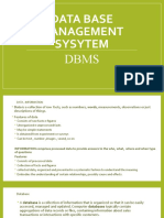 Data Base Management Sysytem