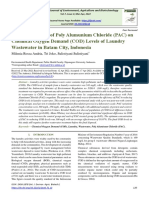 The Effectiveness of Poly Alumunium Chloride (PAC) On Chemical Oxygen Demand (COD) Levels of Laundry Wastewater in Batam City, Indonesia