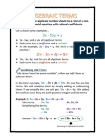 Lesson 3.1 Algebraic Terms