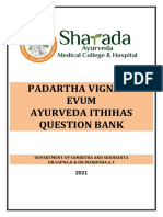 Padartha Vignana Evum Ayurveda Ithihas Question Bank: Department of Samhitha and Siddhanta DR - Sapna.D & DR - Manjusha.A.T