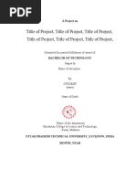 A Project Report FORMAT Front Page, Certificate and Other Details