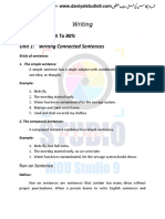 Writing: Paper Ratio: 50% To 80% Unit 1: Writing Connected Sentences