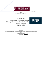 CHEM 238 Experiment #4: Formal Lab Report: Electrophilic Aromatic Substitution-The Nitration of Methyl Benzoate