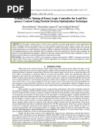 Scaling Factor Tuning of Fuzzy Logic Controller For Load Frequency Control Using Particle Swarm Optimization Technique - India