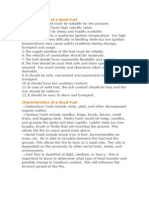 Characteristics of A Good Fuel