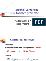 Conditional Sentences How To Teach Grammar.: Nertila Shpani I-A Dega Anglisht