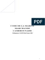 Ordonnance N° 62-0F-30 Du 31 Mars 1962 Portant Code de La Marine Marchande Du Cameroun