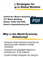 Lecture 9: Strategies For Competing in Global Markets