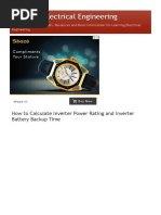 How To Calculate Inverter Power Rating and Inverter Battery Backup Time Learning Electrical Engineering