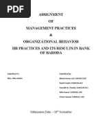 Assignment OF Management Practices & Organizational Behavior HR Practices and Its Results in Bank of Baroda