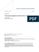 The Surrogacy Regulation (2019) Bill of India - A Critique