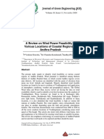 A Review On Wind Power Feasibility at Various Locations of Coastal Regions of Andhra Pradesh