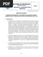 Informe de Necesidad Repuestos y Accesorios 016