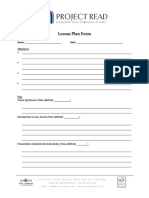 Project Read Lesson Plan Form