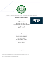 Factors Affecting Tourists in Selecting Travel Destinations in Bulacan During Pandemic